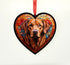 Labrador Fox Red Glass Effect Heart Suncatcher